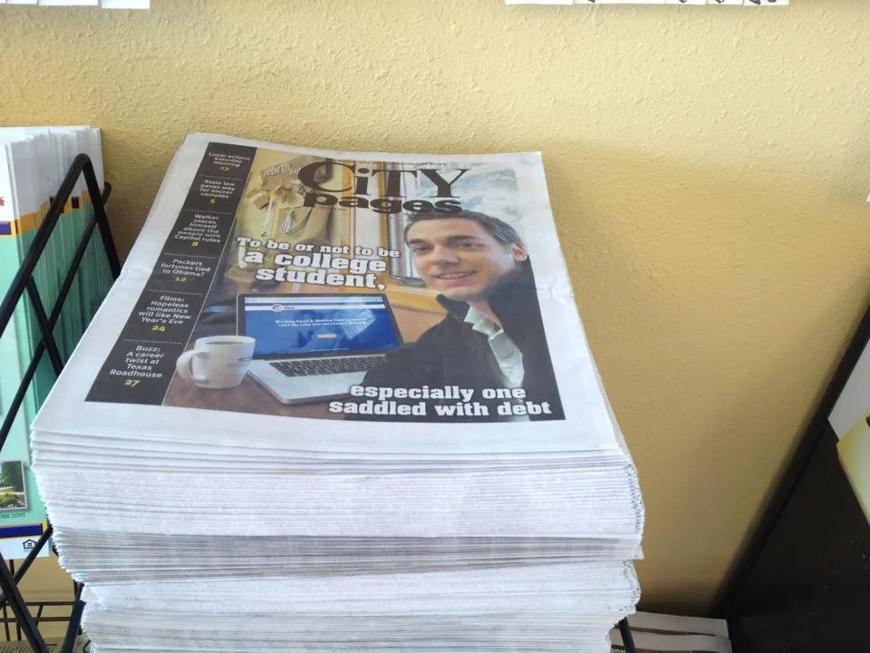 I'm on the cover of the newspaper :)