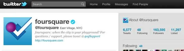 Foursquare Twitter
